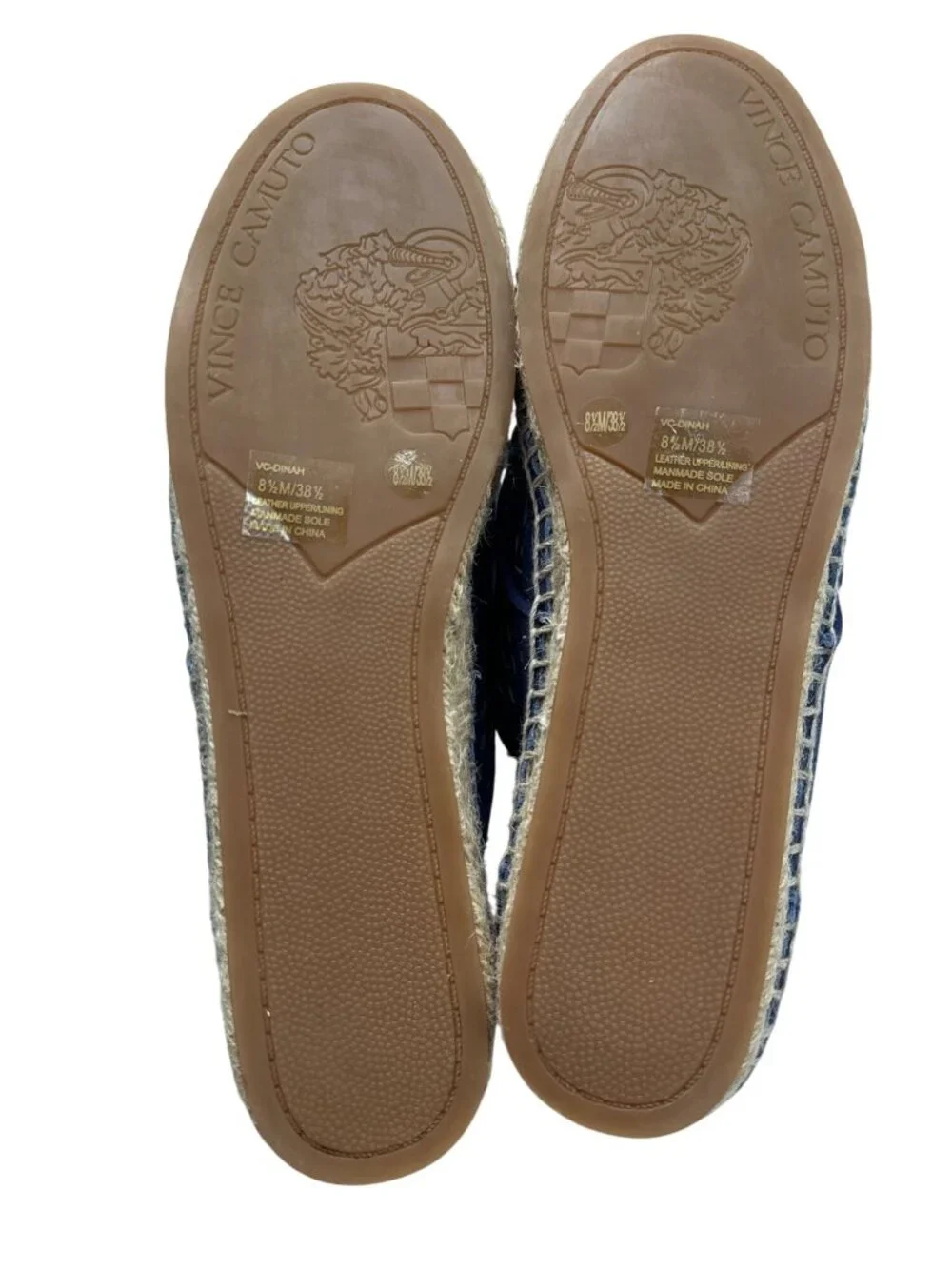 Vince Camuto Navy Laser Cutout Espadrilles Jute Sole & Lace-Up Sneaker 8.5 - Picture 5 of 6